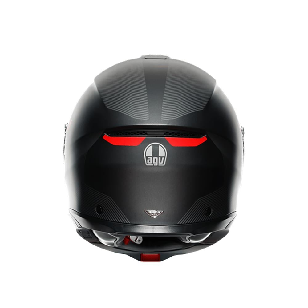 Agv Tourmodular Frequency Matt Gun Metal Red Çene Açılır Kask