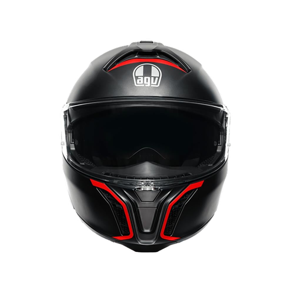 Agv Tourmodular Frequency Matt Gun Metal Red Çene Açılır Kask