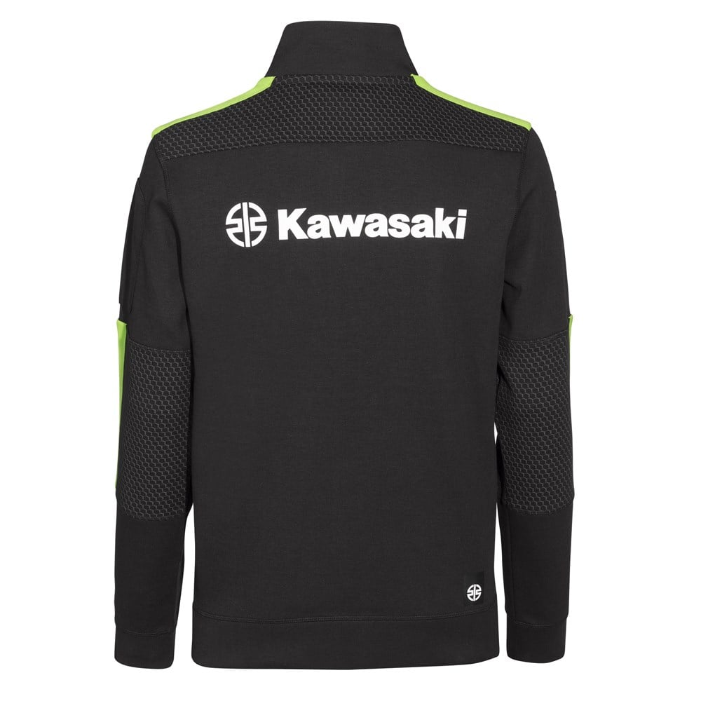 Kawasaki Erkek Fermuarlı Ceket Polar Siyah/Yeşil