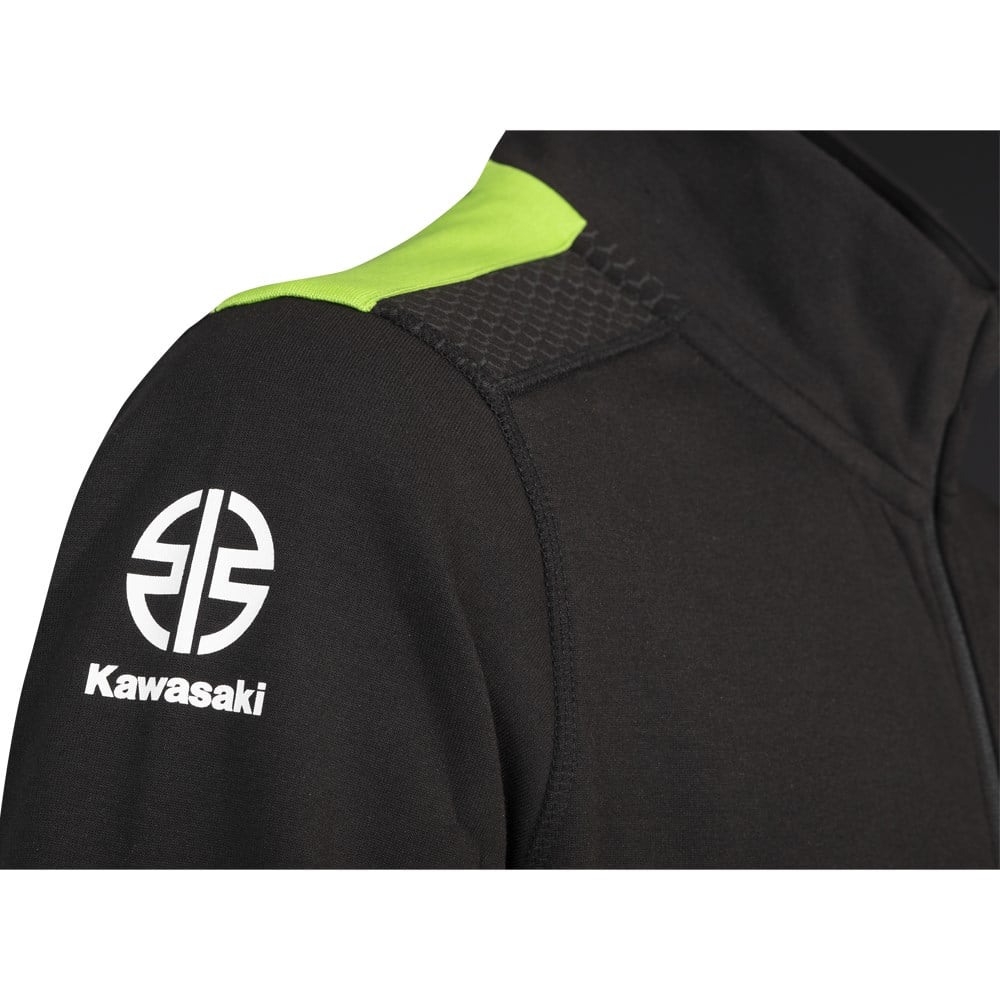 Kawasaki Erkek Fermuarlı Ceket Polar Siyah/Yeşil