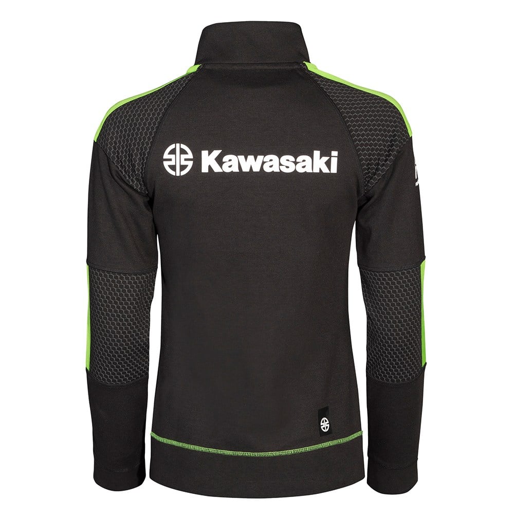 Kawasaki Kadın Fermuarlı Ceket Polar Siyah/Yeşil