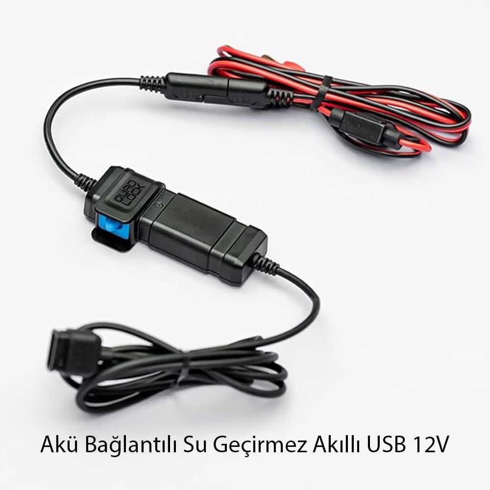 Quadlock Motosiklet 12V USB Girişi Akıllı Adaptör