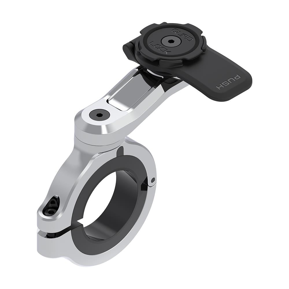 Quadlock Motosiklet Scooter Gidon Bağlantılı Pro Chrome LargeTelefon Tutucu Seti