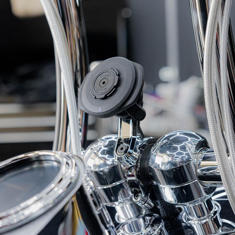 Quadlock Motosiklet Scooter Gidon Bağlantılı Pro Chrome LargeTelefon Tutucu Seti