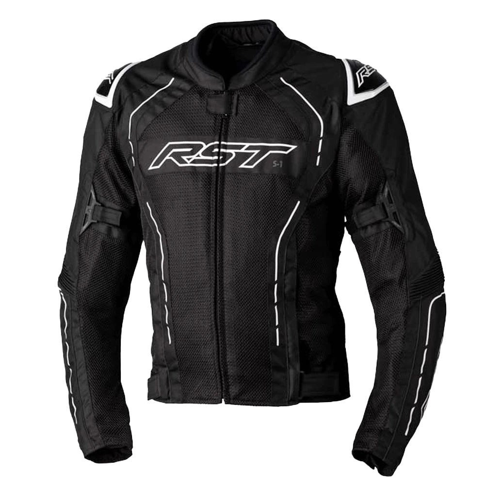 RST S1 MESH YAZLIK MOTOSİKLET CEKETİ SİYAH BEYAZ