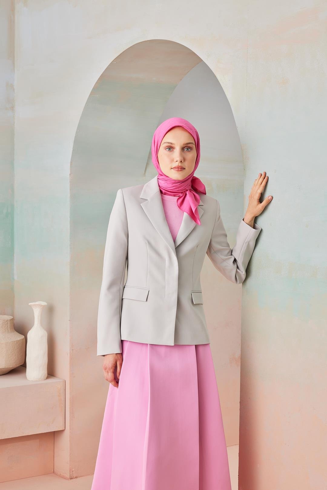 DÜZ CAPRİ SARMAL EŞARP FUŞYA