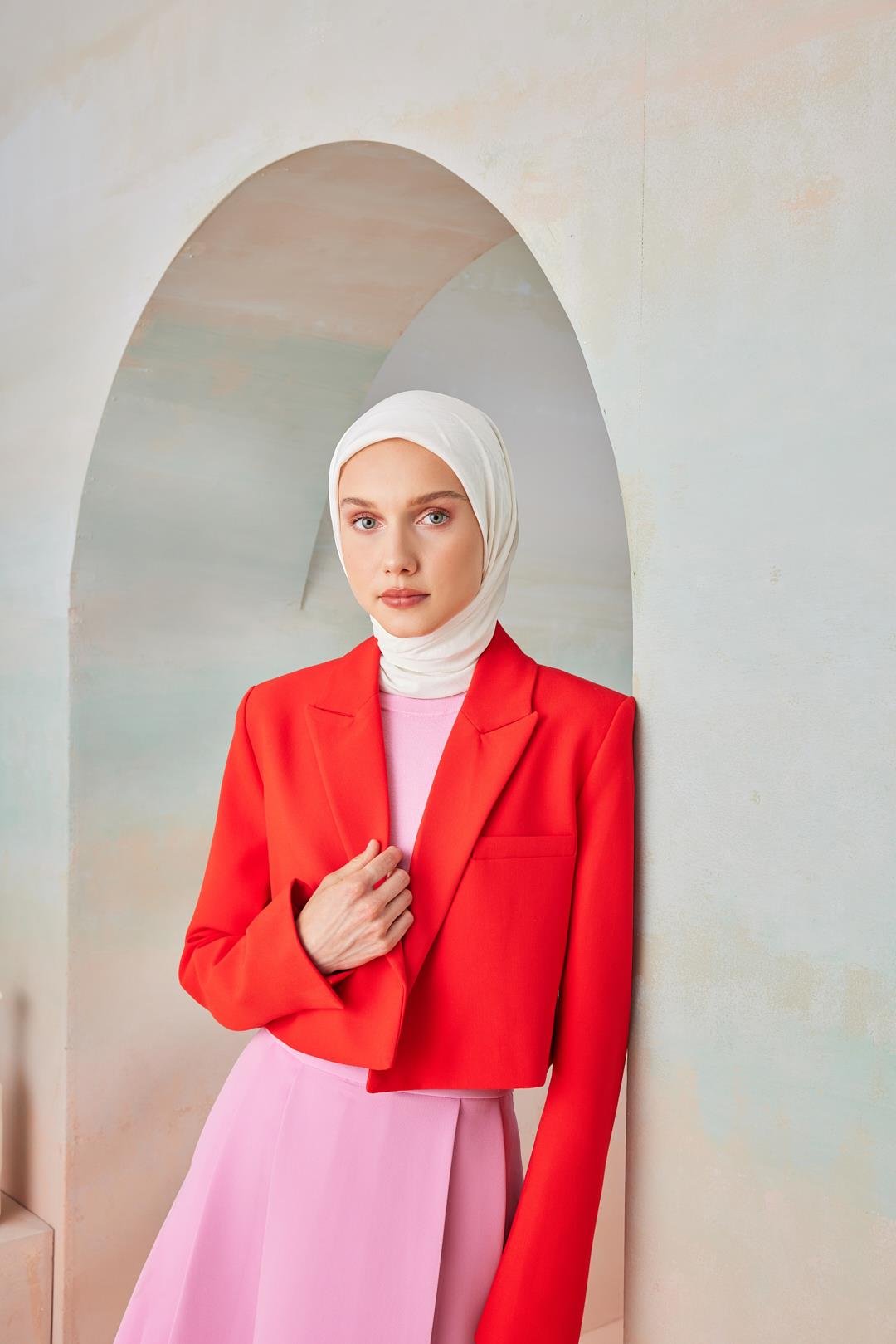 DÜZ CAPRİ SARMAL EŞARP KREM