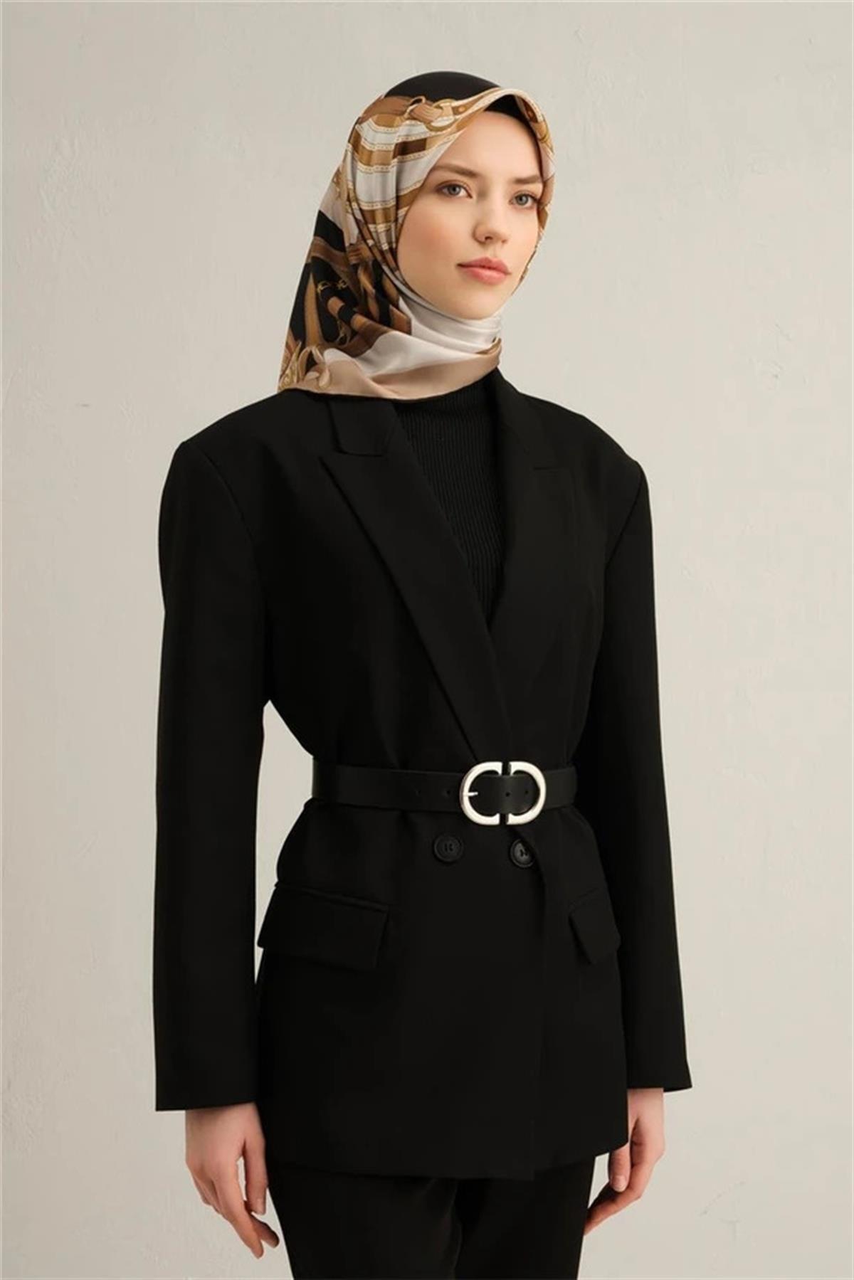 Armine Desenli Saf İpek Twill Eşarp 9315--03