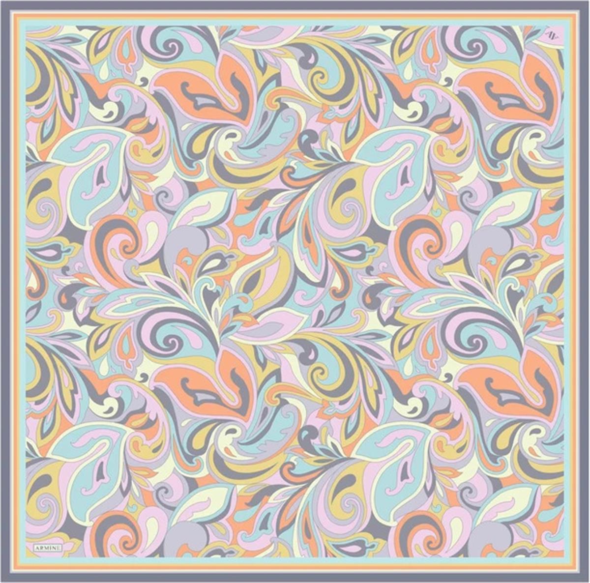 Armine Desenli Saf İpek Twill Eşarp 9323--81