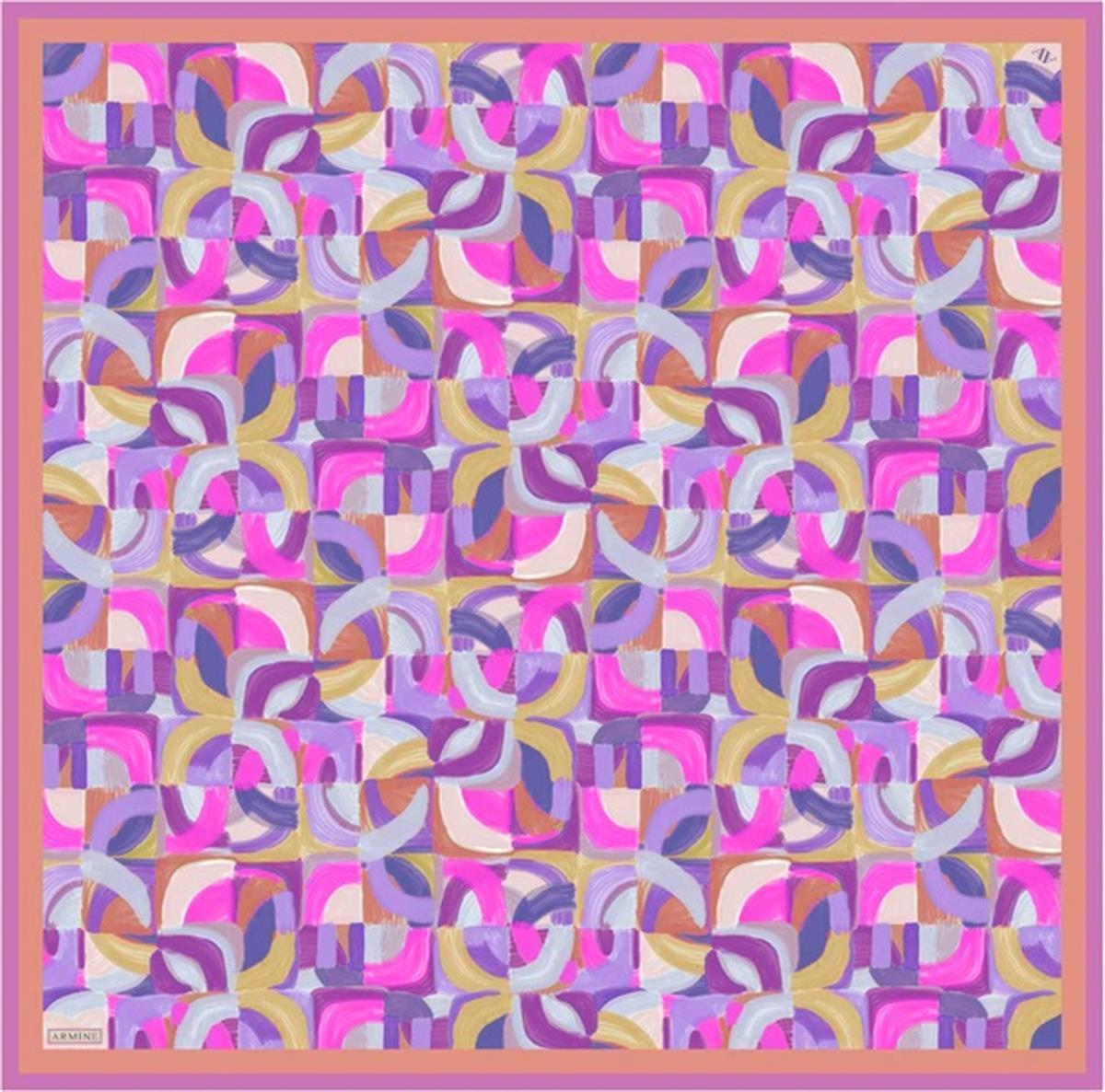 Armine Desenli Saf İpek Twill Eşarp 9329--32