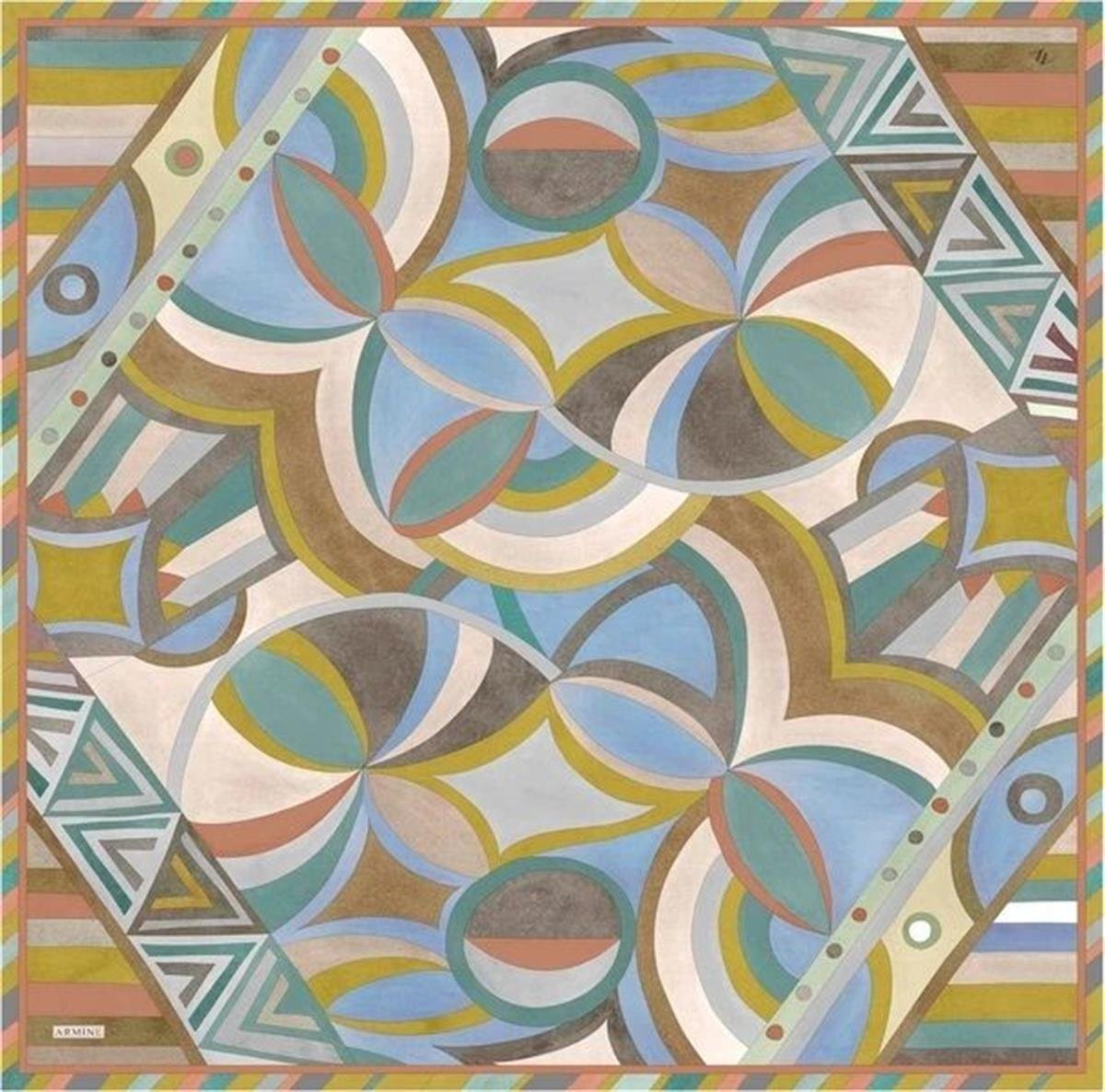 Armine Desenli Saf İpek Twill Eşarp 9336--80
