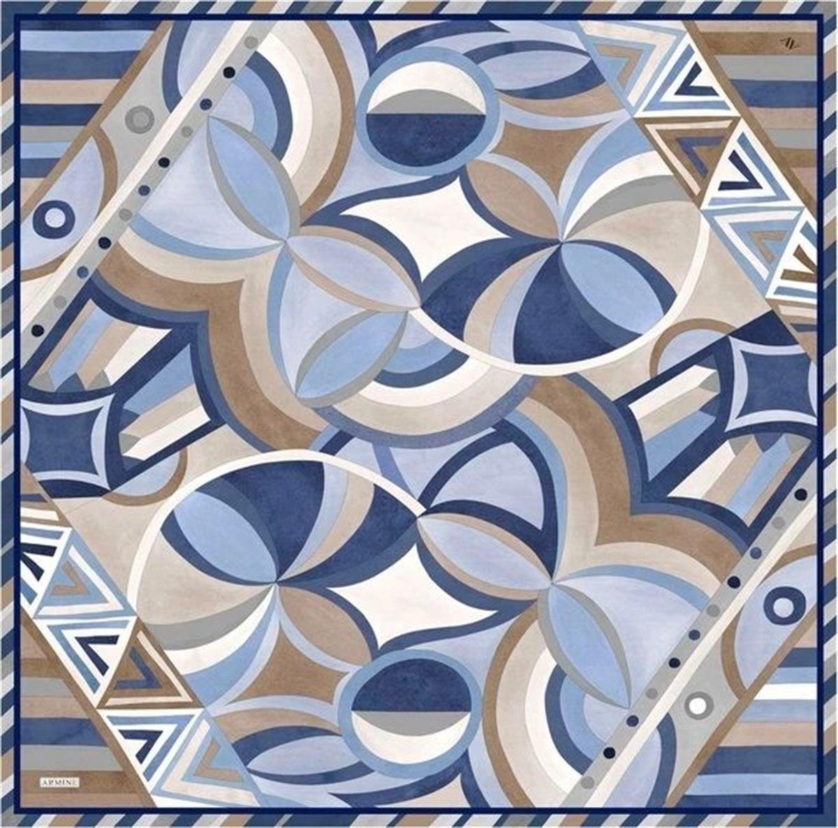 Armine Desenli Saf İpek Twill Eşarp 9336--82