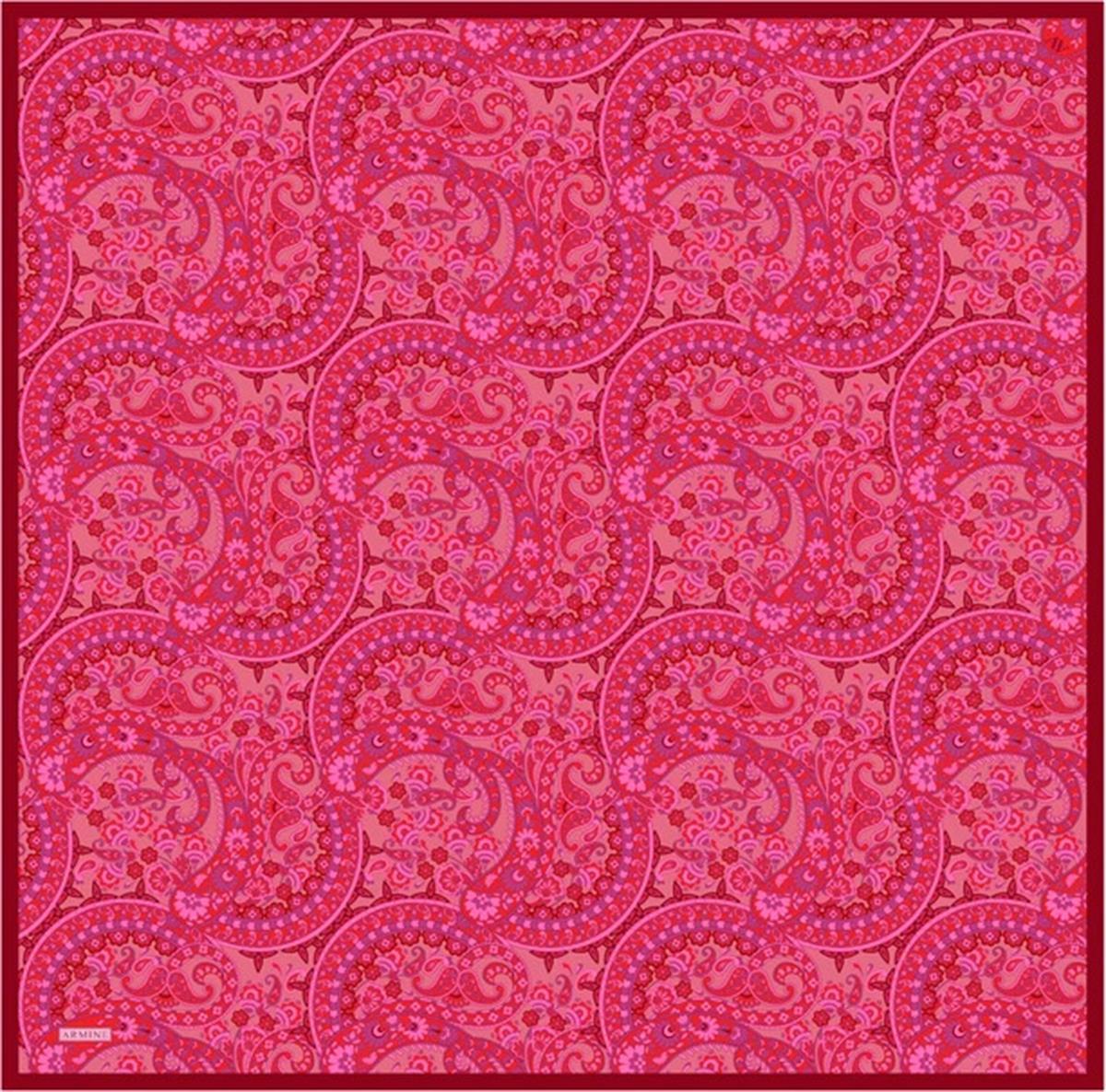 Armine Etnik Desenli Saf İpek Twill Eşarp 9304--55