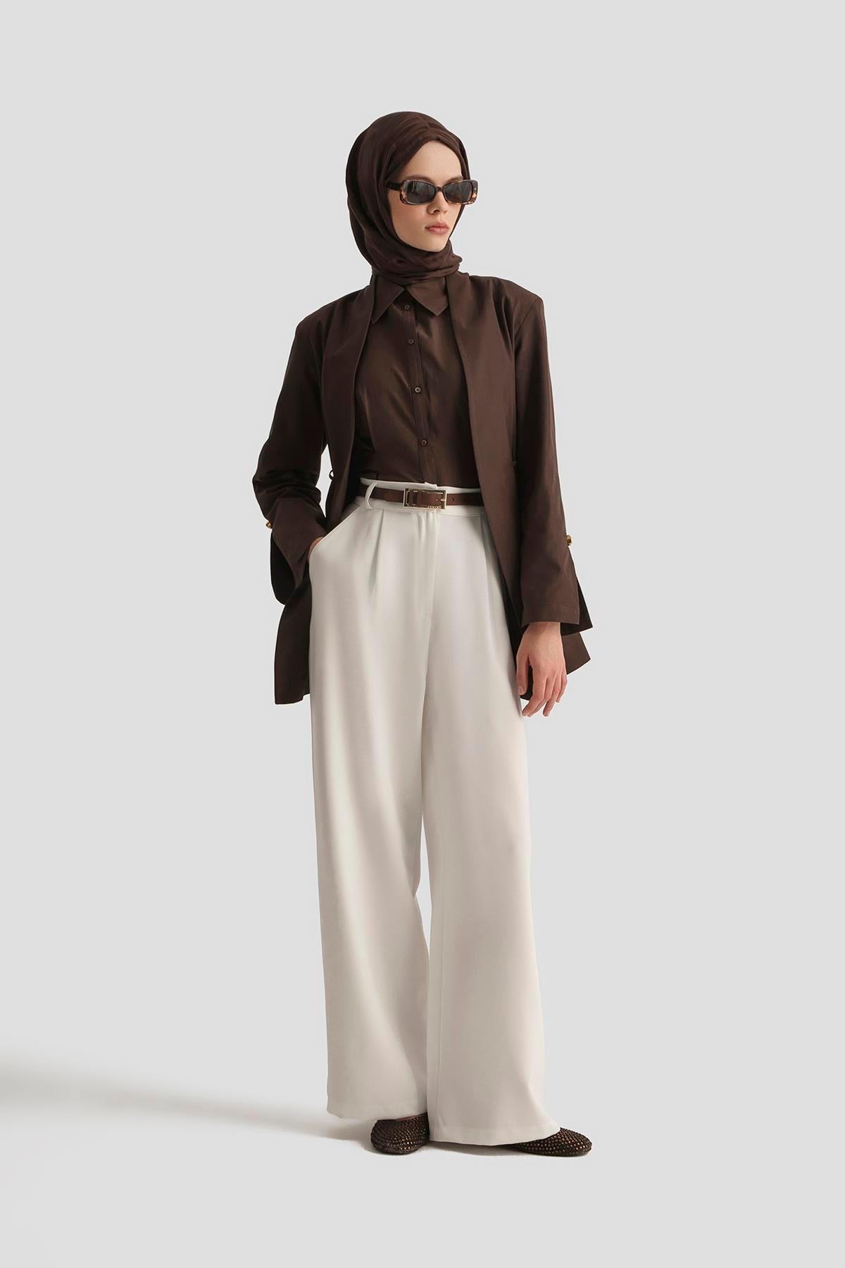 ARMİNE TREND Bol Paça Pantolon Ekru 25YT210