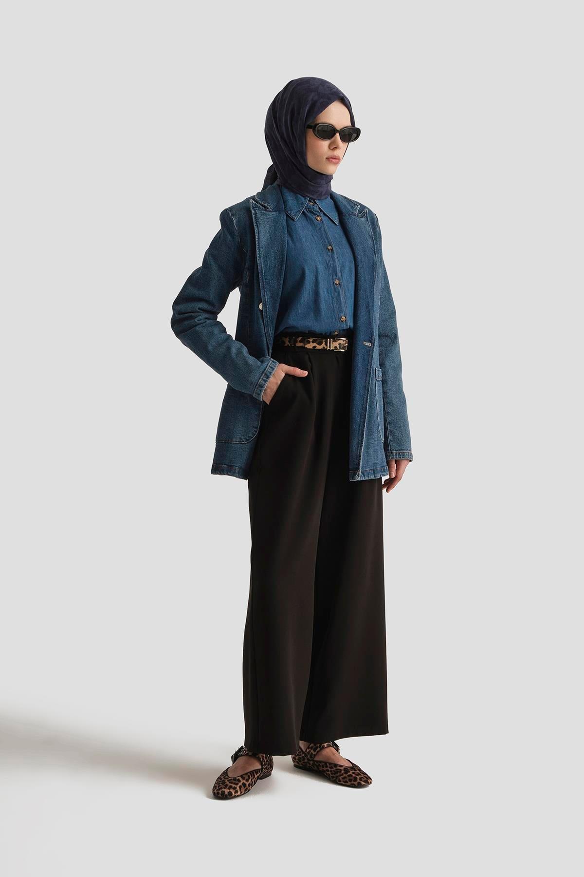 ARMİNE TREND Bol Paça Pantolon Siyah 25YT210
