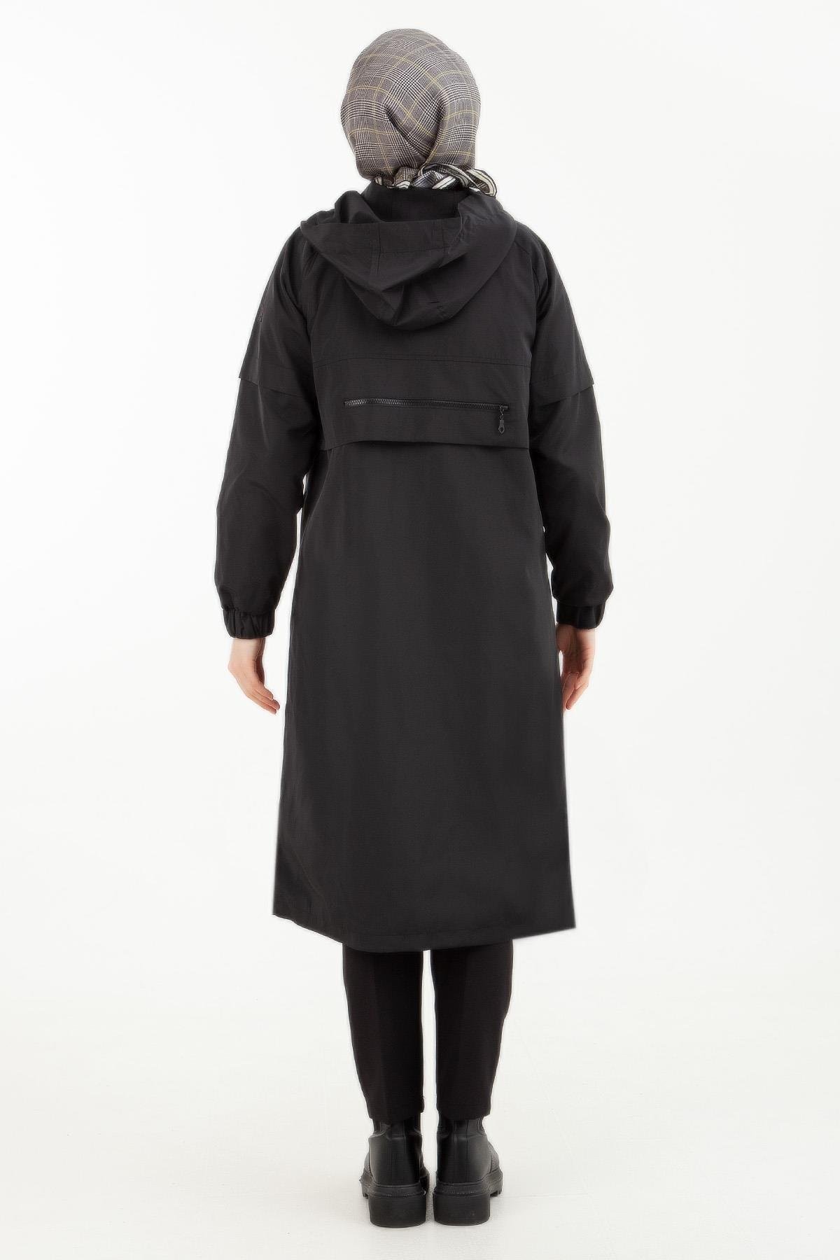 ARMİNE TREND Cep Detaylı Yağmurluk Kap-Siyah / Black 23KT751