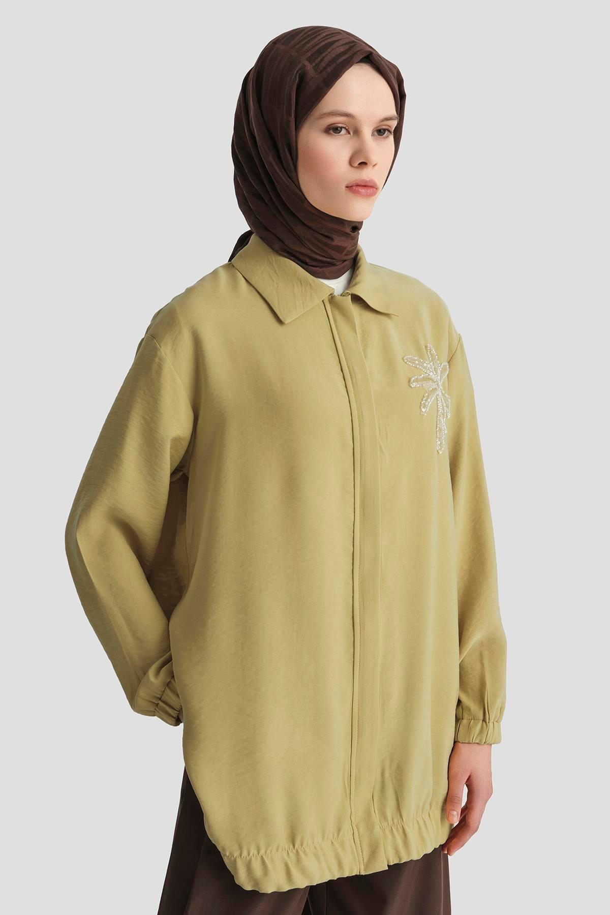 ARMİNE TREND Çiçek Desenli Gizli Fermuarlı Tunik-Asit 25YT466