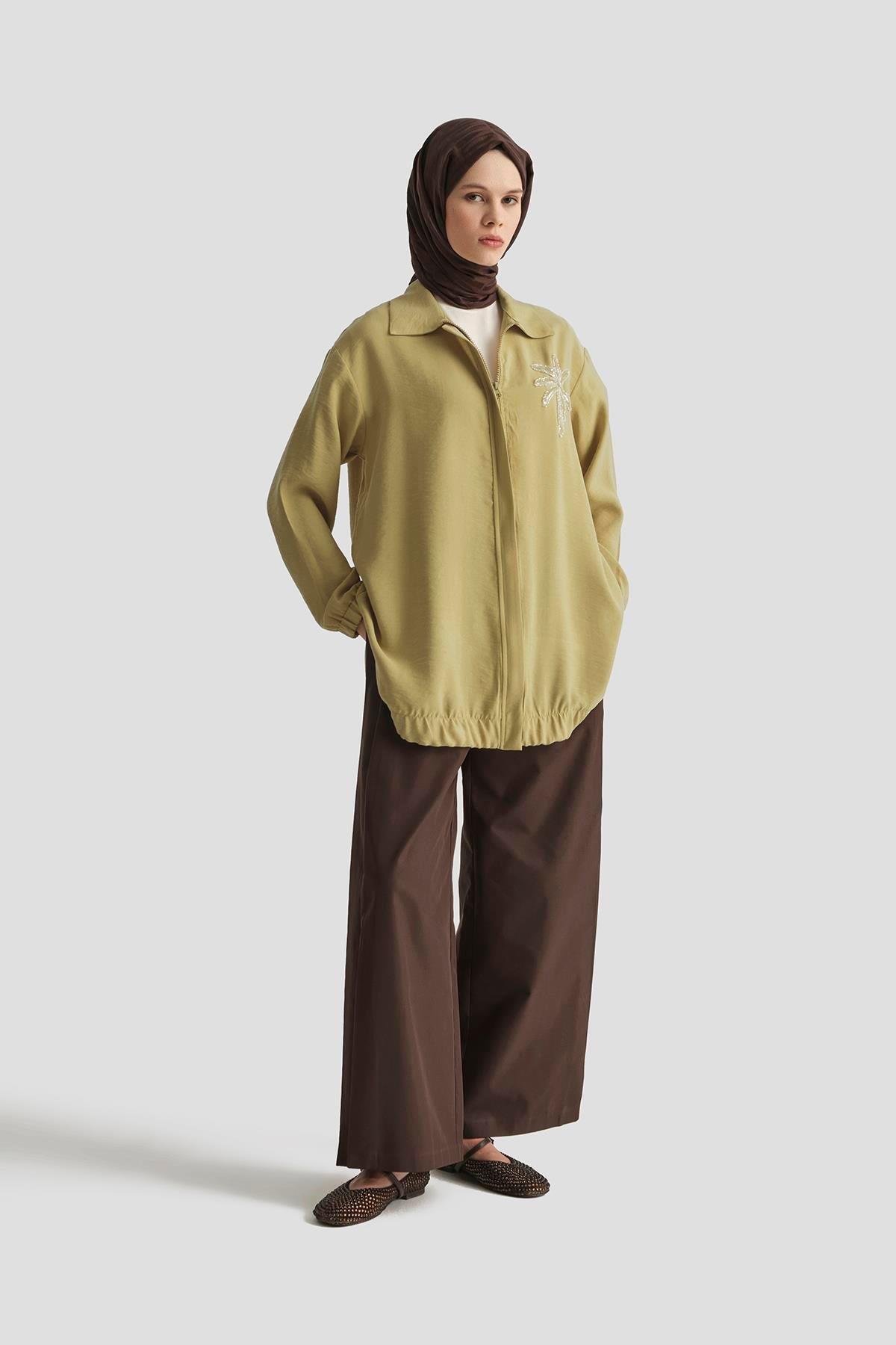ARMİNE TREND Çiçek Desenli Gizli Fermuarlı Tunik-Asit 25YT466