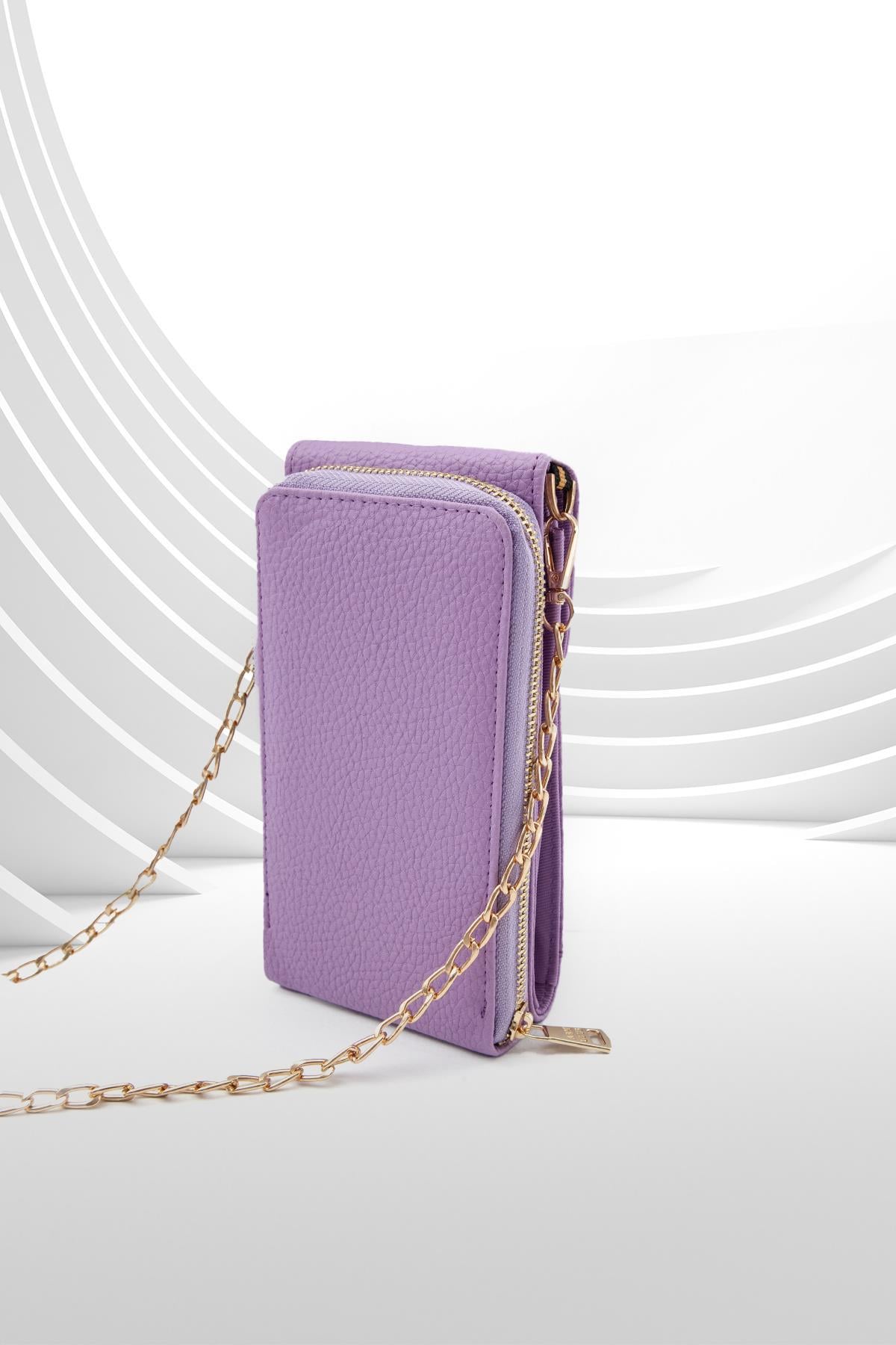 ARMİNE TREND Çıtçıtlı ve Fermuarlı Cüzdan-Lila 23AC039