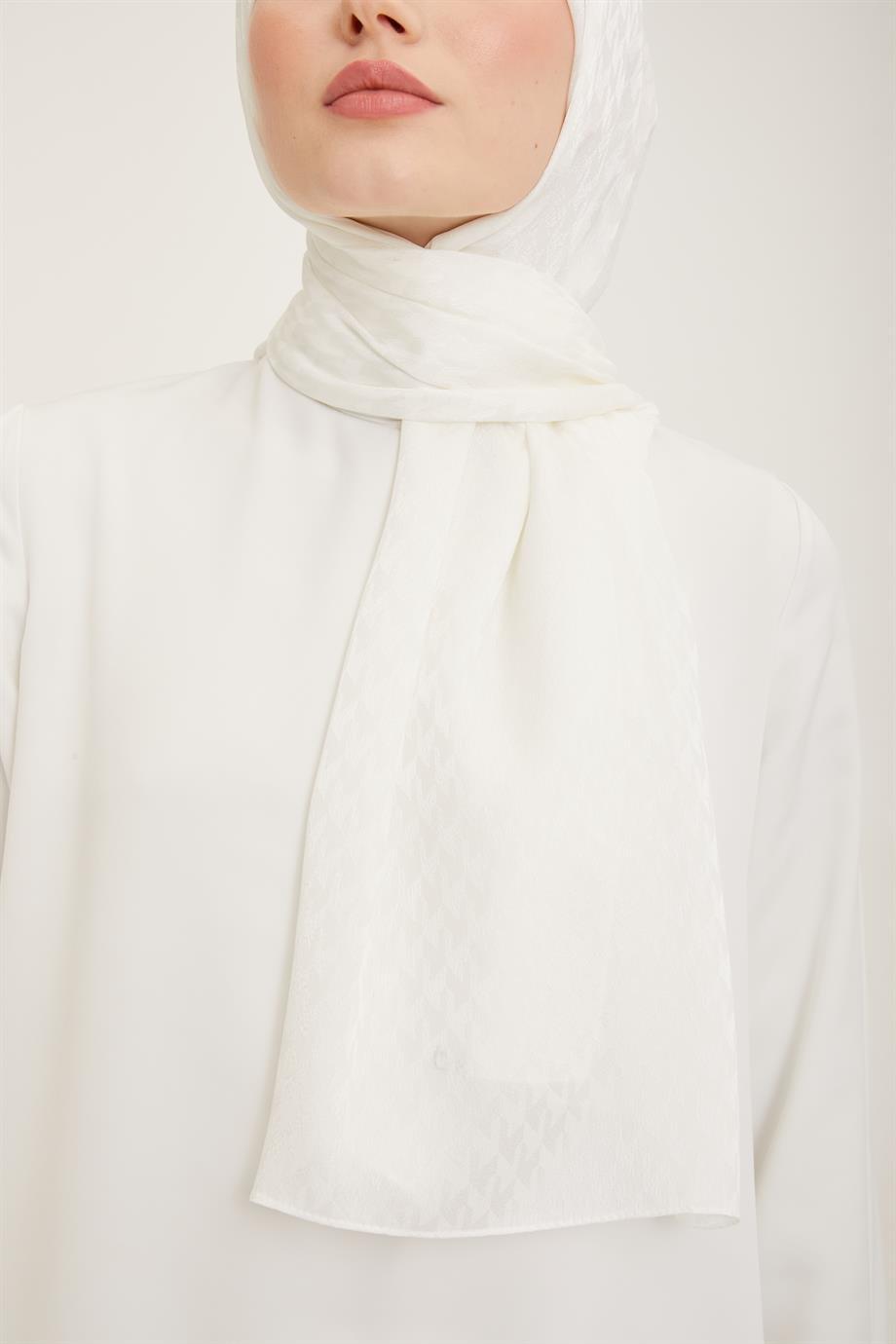 ARMİNE TREND Ekru Polyester Şal-21198