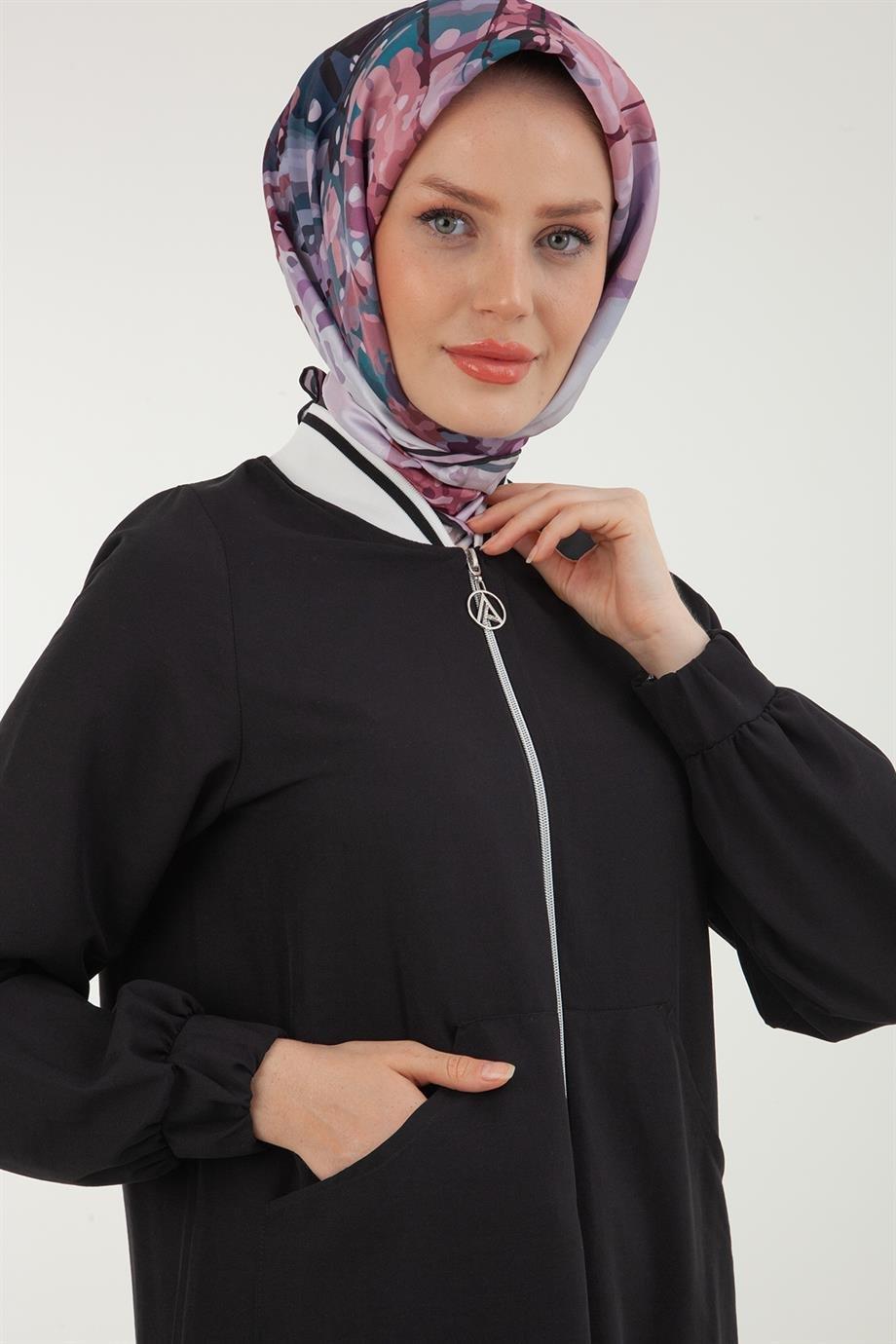 ARMİNE TREND Fermuarlı Giy Çık Tunik-Siyah 23YTD506