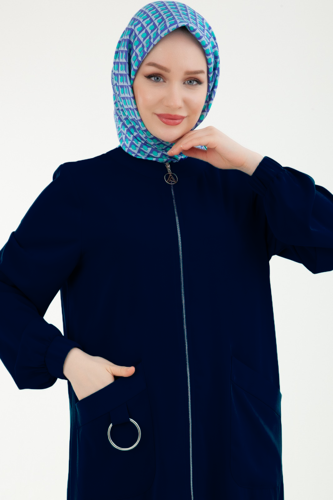 ARMİNE TREND Kolları Lastikli Cepli Fermuarlı Giy Çık-Lacivert 24YT546