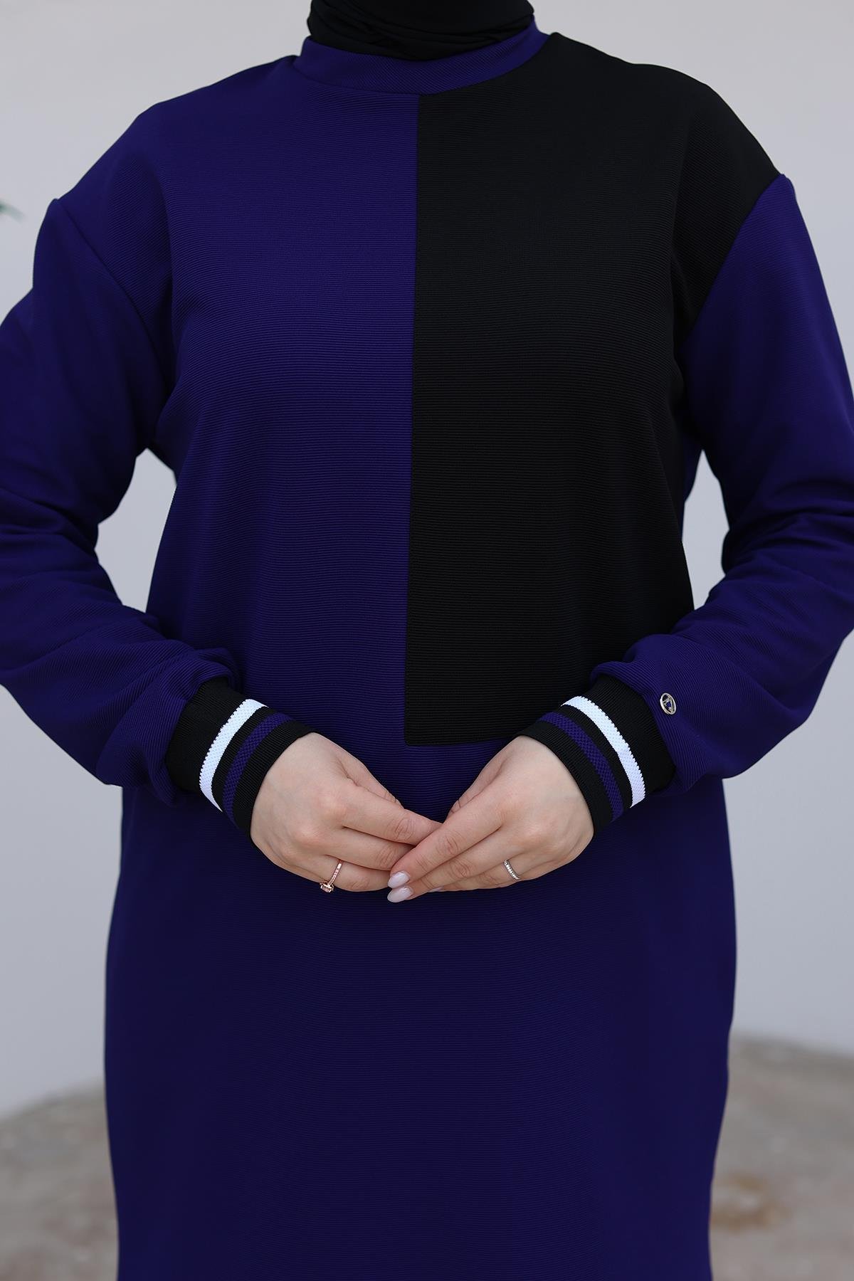 ARMİNE TREND Kolları Ribanalı Tunik-Siyah 24KT478