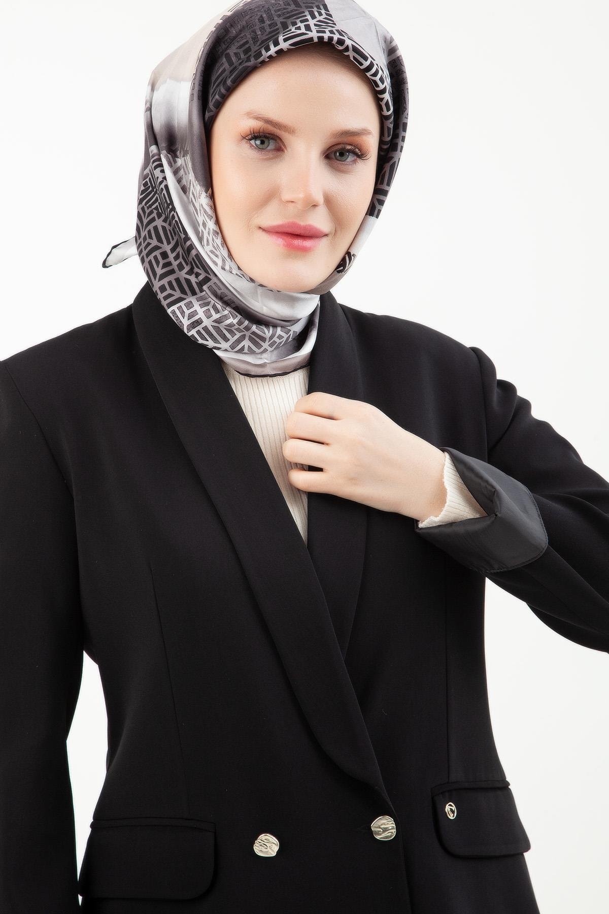 ARMİNE TREND Kruvaze Kapamalı Ceket-Siyah 23KT517