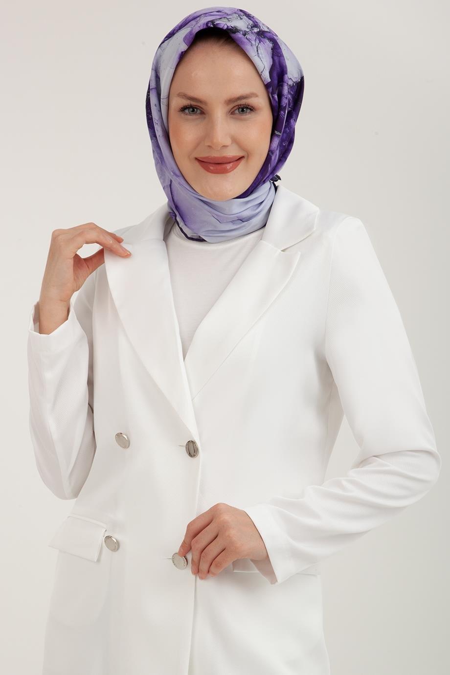ARMİNE TREND Kuruvaze Kapamalı İki Cepli Yazlık Ceket-Beyaz 22YT508