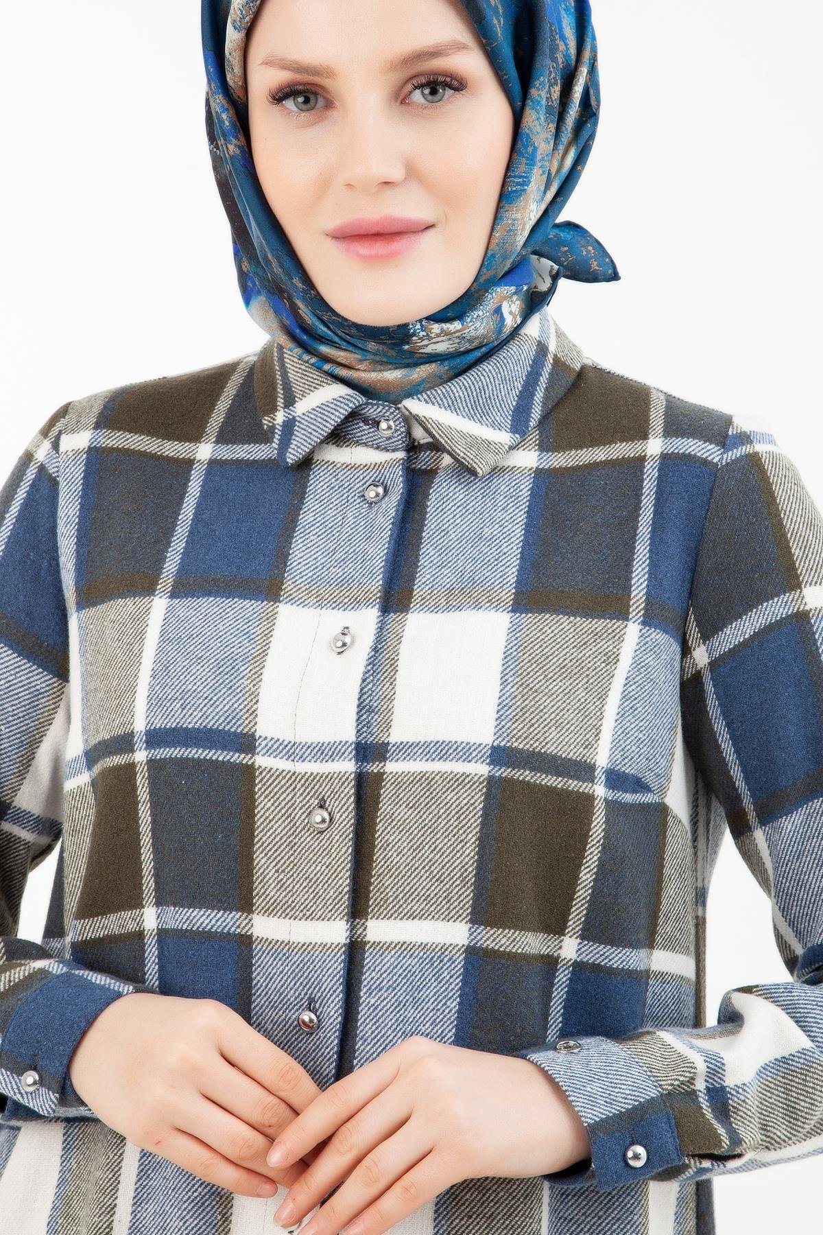 ARMİNE TREND Oduncu Model Tunik-Lacivert 23KT410