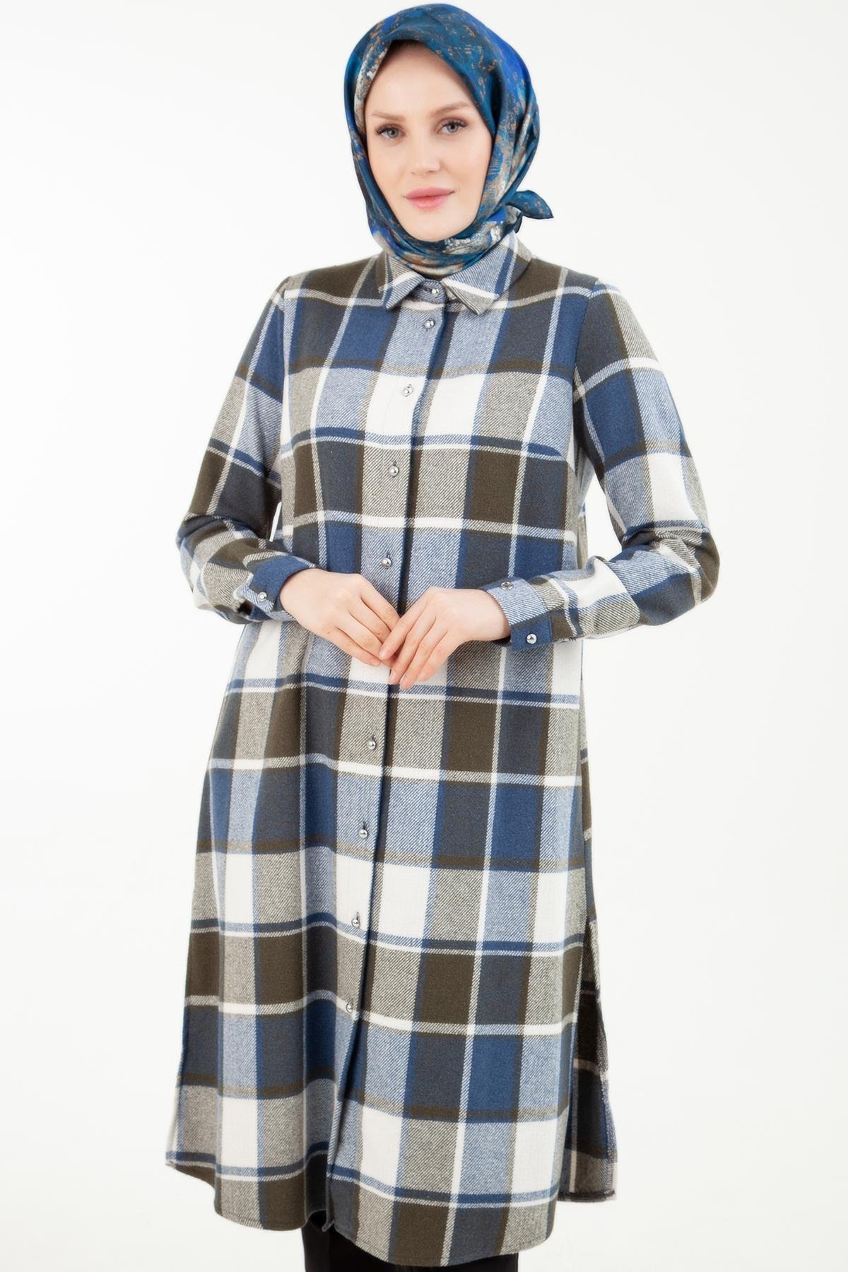 ARMİNE TREND Oduncu Model Tunik-Lacivert 23KT410