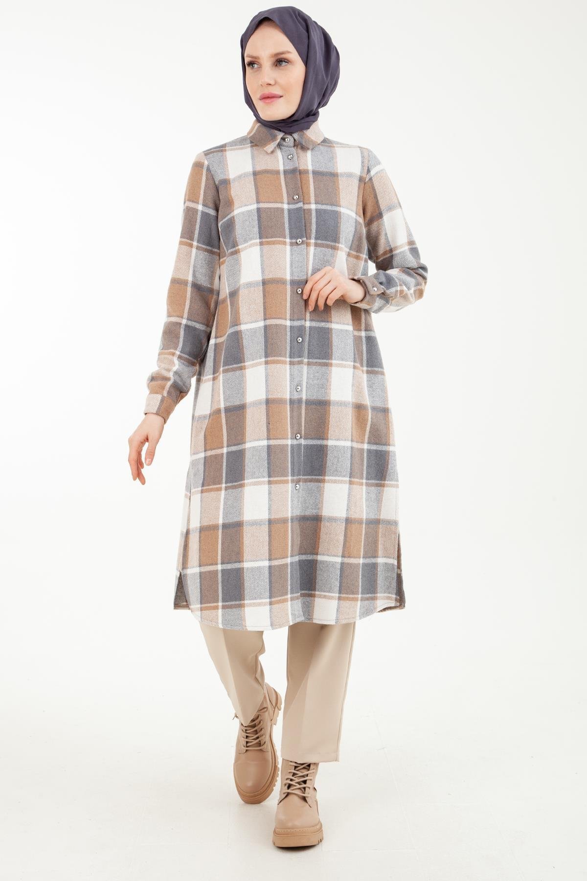 ARMİNE TREND Oduncu Model Tunik-Vizon 23KT410