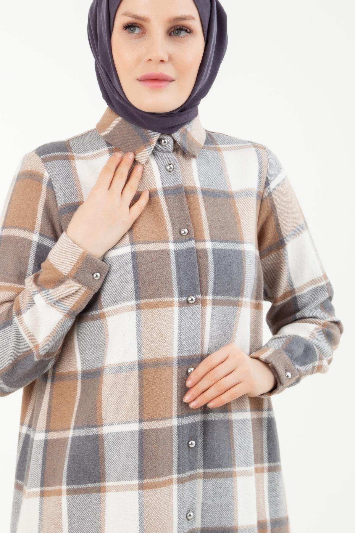 ARMİNE TREND Oduncu Model Tunik-Vizon 23KT410
