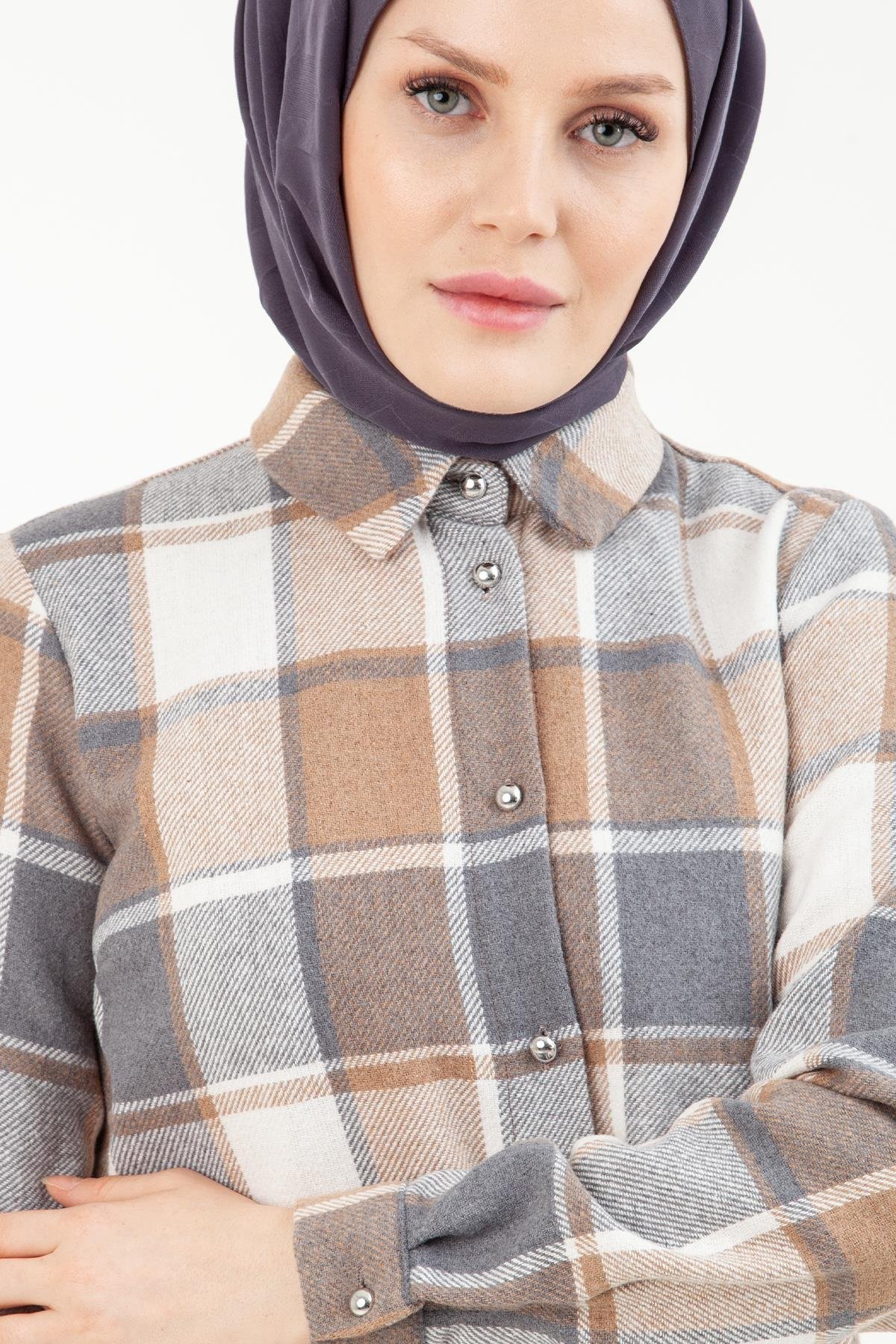 ARMİNE TREND Oduncu Model Tunik-Vizon 23KT410