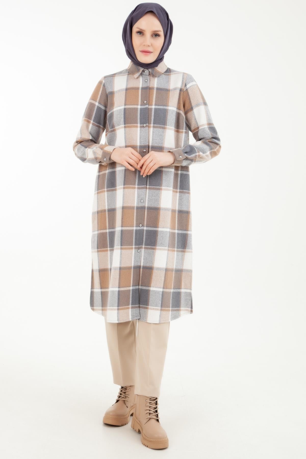 ARMİNE TREND Oduncu Model Tunik-Vizon 23KT410