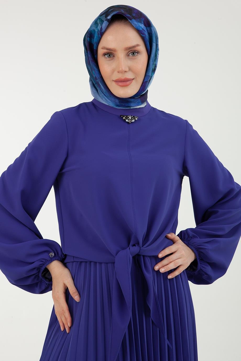ARMİNE TREND Önden Bağlamalı Bluz ve Piliseli Etekli İkili Takım-Morcivent 23YT602