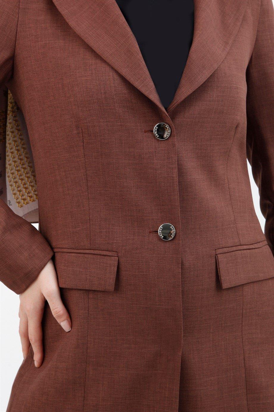 ARMİNE TREND Pantolon Ceketli Takım 22KT610-Kakao
