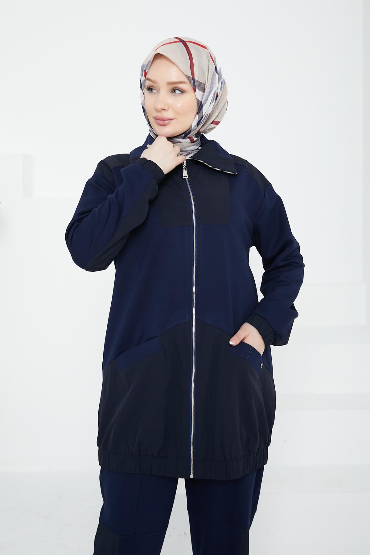 ARMİNE TREND Pantolonlu İkili Takım-Lacivert 24KT635