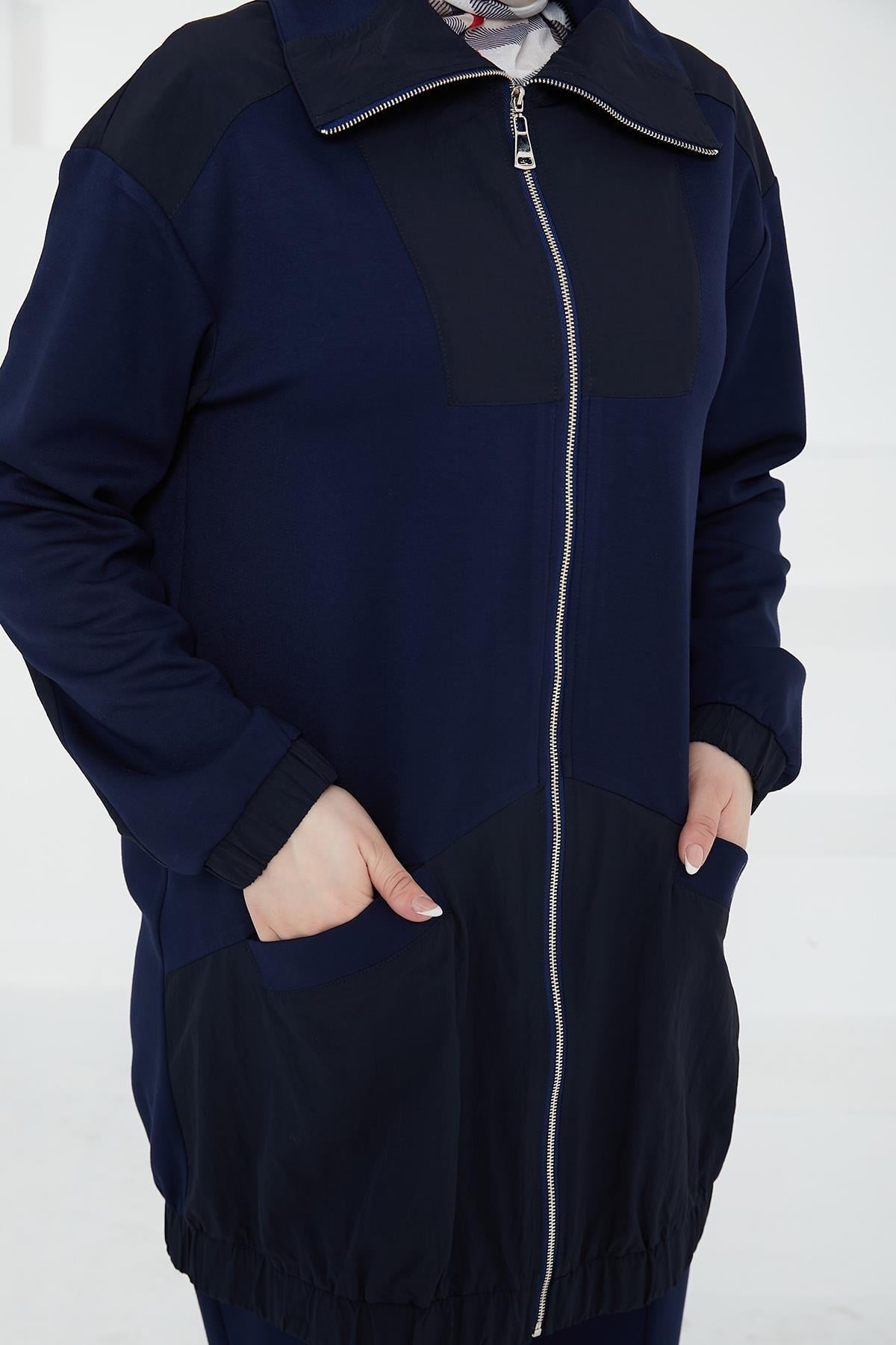ARMİNE TREND Pantolonlu İkili Takım-Lacivert 24KT635