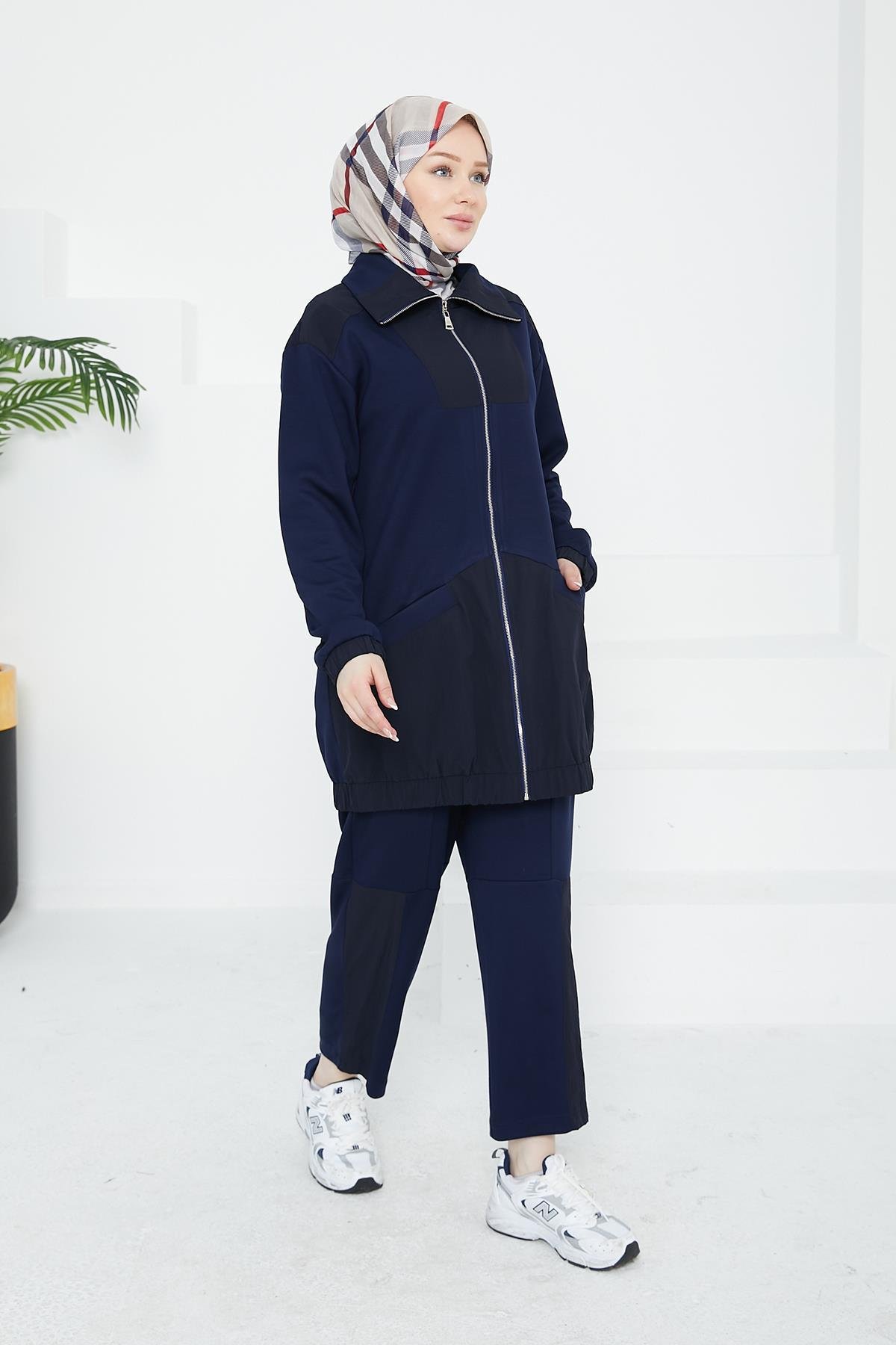 ARMİNE TREND Pantolonlu İkili Takım-Lacivert 24KT635