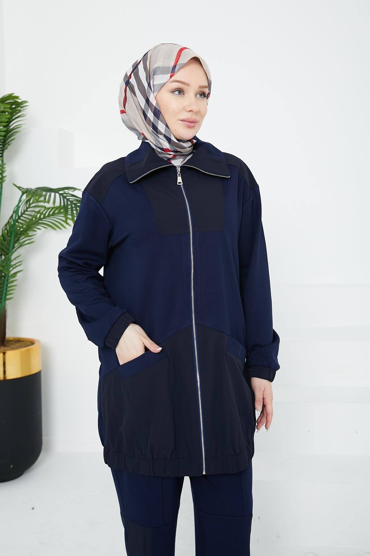 ARMİNE TREND Pantolonlu İkili Takım-Lacivert 24KT635