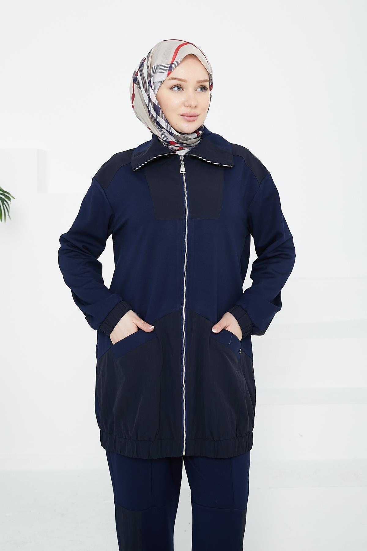 ARMİNE TREND Pantolonlu İkili Takım-Lacivert 24KT635