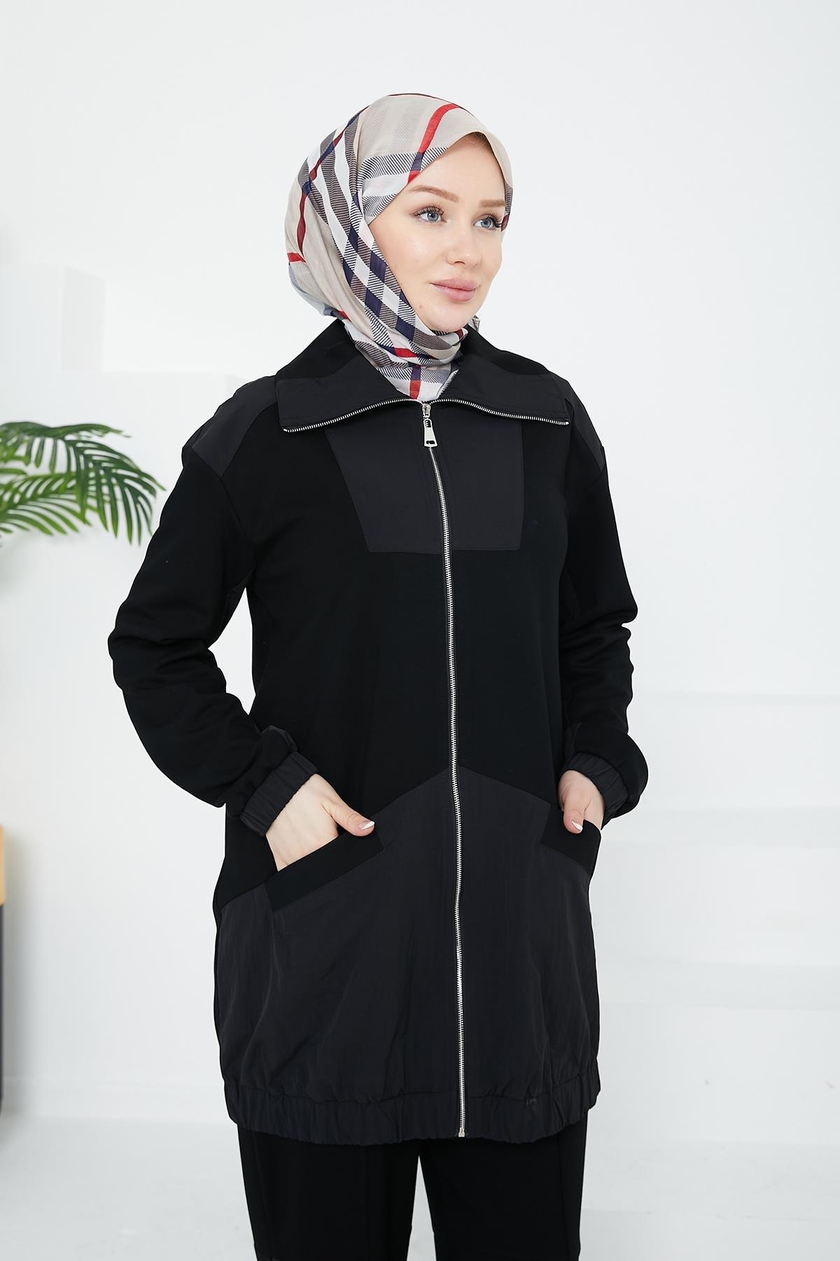 ARMİNE TREND Pantolonlu İkili Takım-Siyah 24KT635