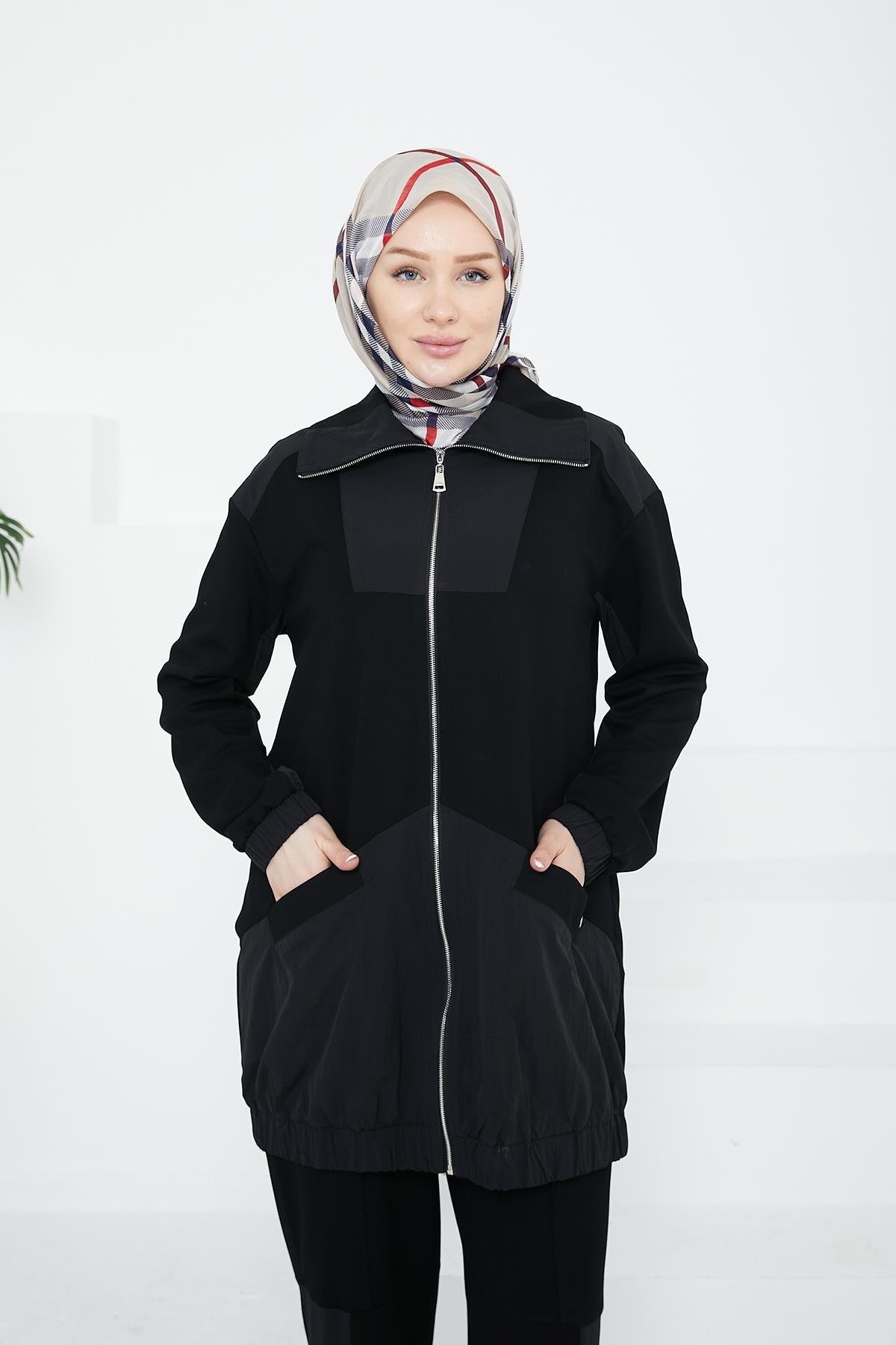 ARMİNE TREND Pantolonlu İkili Takım-Siyah 24KT635