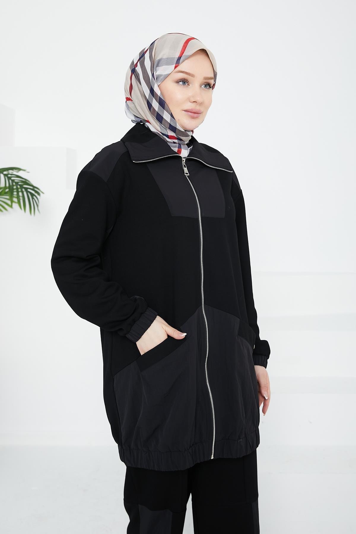 ARMİNE TREND Pantolonlu İkili Takım-Siyah 24KT635