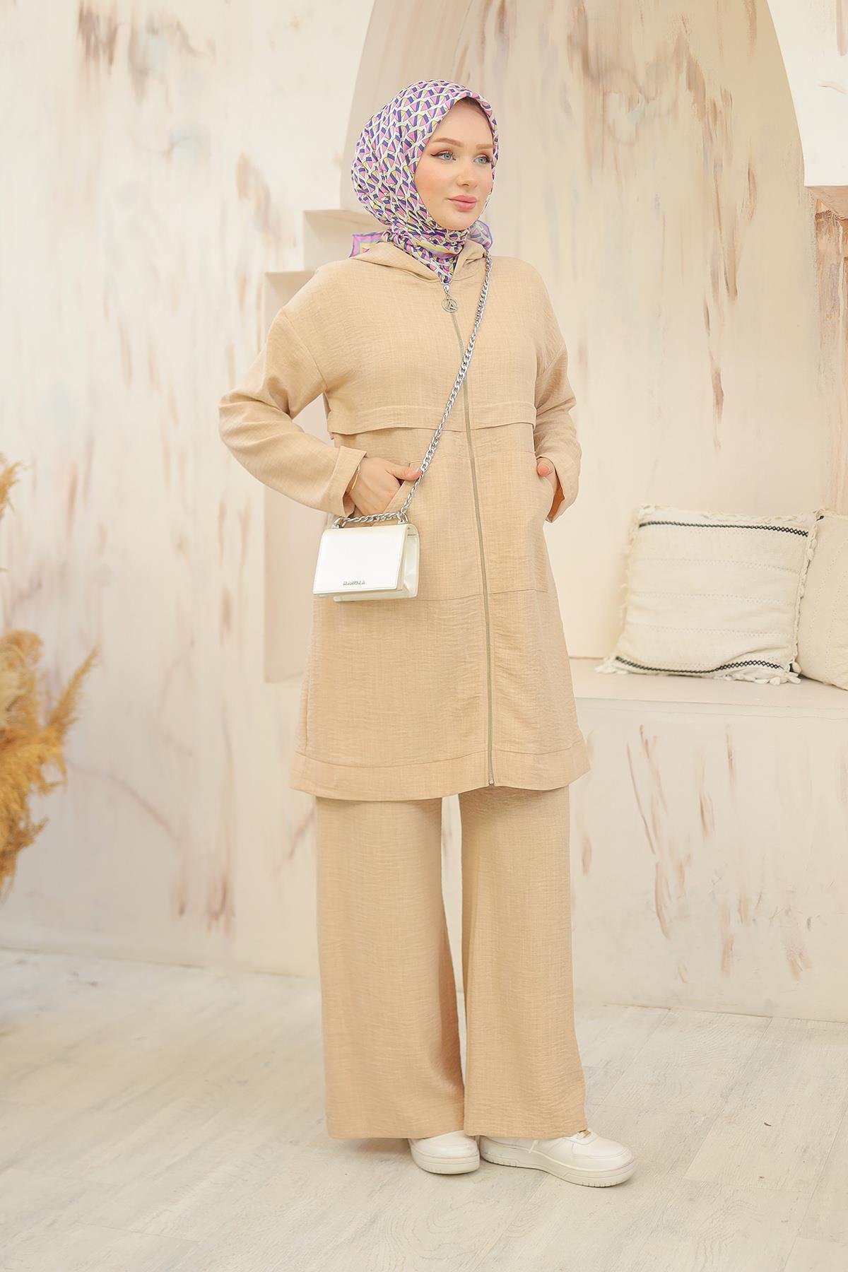 ARMİNE TREND Pantolonlu İkili Takım-Taş 24YT638
