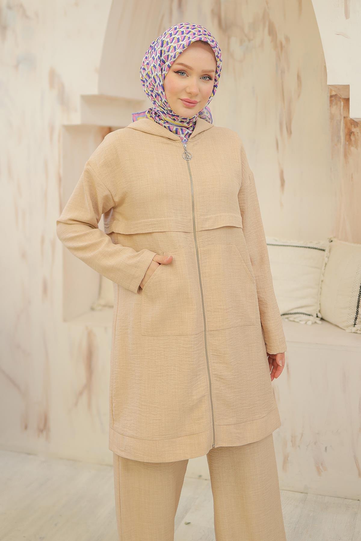 ARMİNE TREND Pantolonlu İkili Takım-Taş 24YT638
