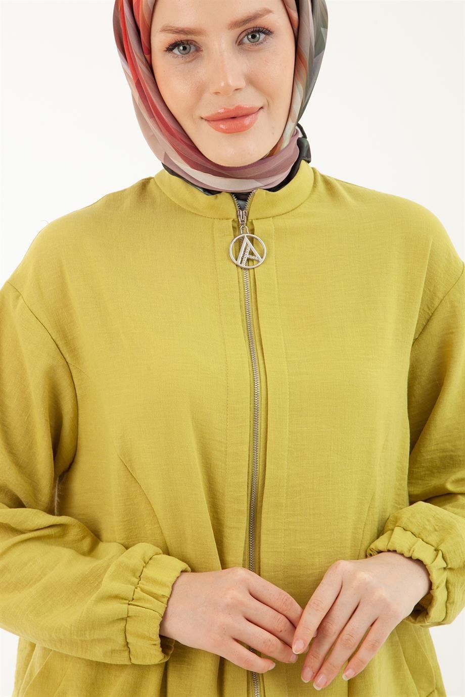 ARMİNE TREND Pilise Etekli Lastikli İkili Takım-Olive 23YT665