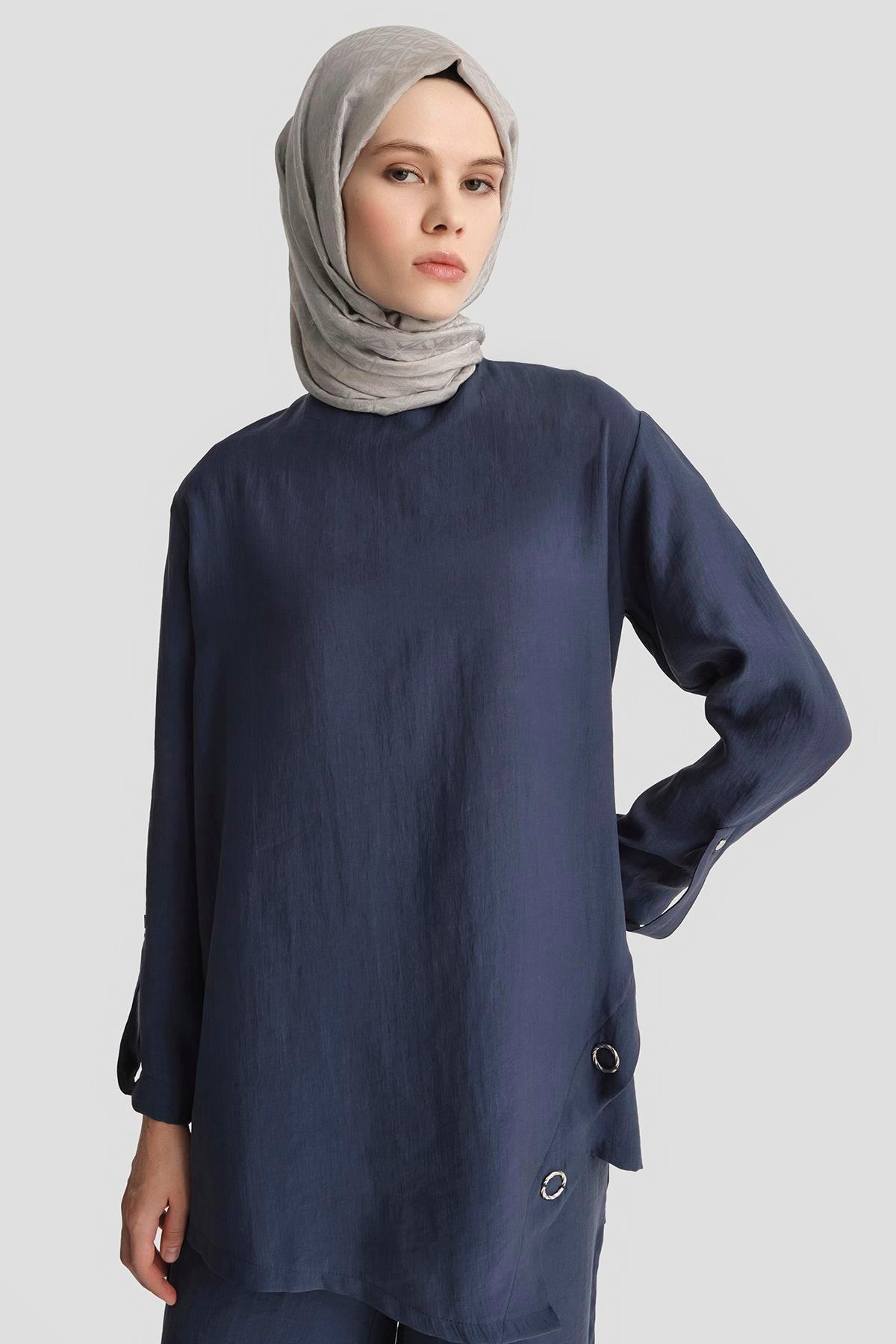 ARMİNE TREND Salaş Kesim Pantolonlu İkili Takım-Lacivert 25YT6140