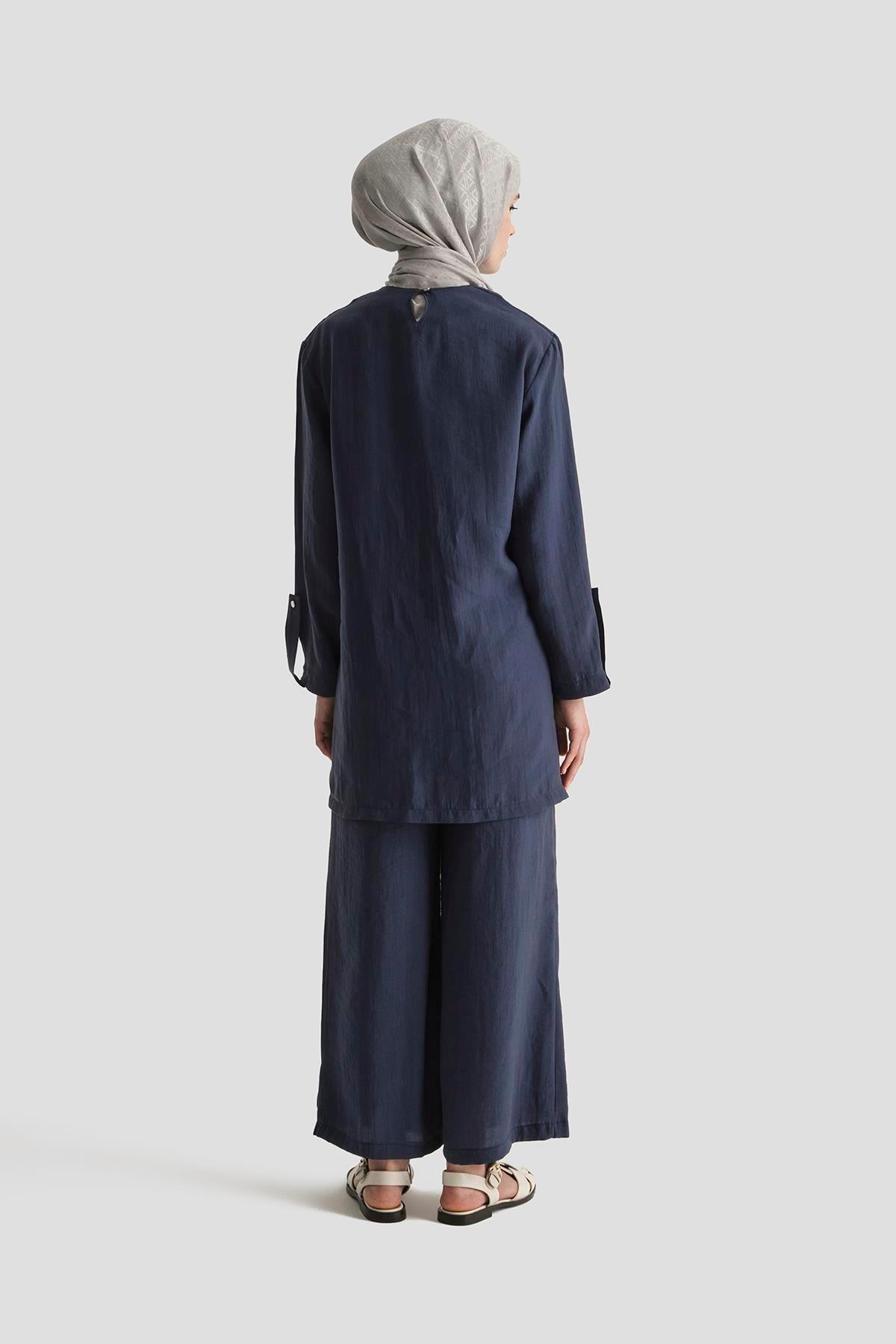 ARMİNE TREND Salaş Kesim Pantolonlu İkili Takım-Lacivert 25YT6140